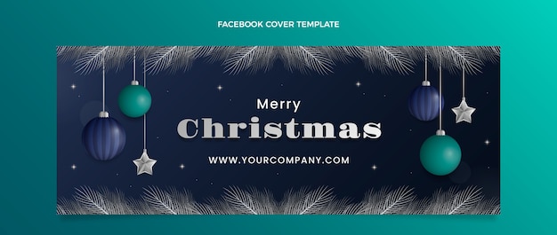 Free Vector gradient christmas social media cover template