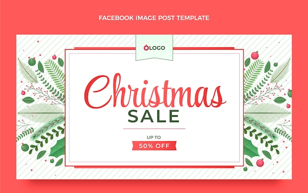 Gradient christmas social media post template