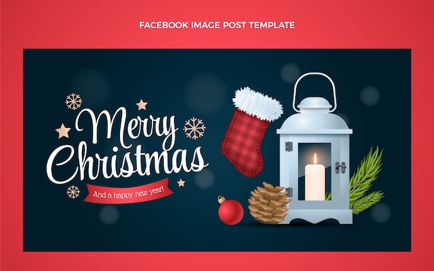 Gradient christmas social media post template