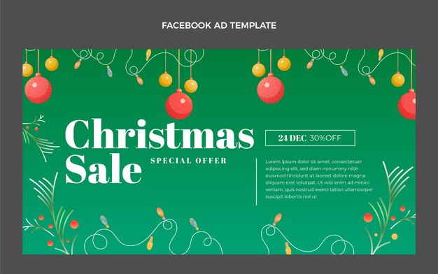 Gradient christmas social media promo template