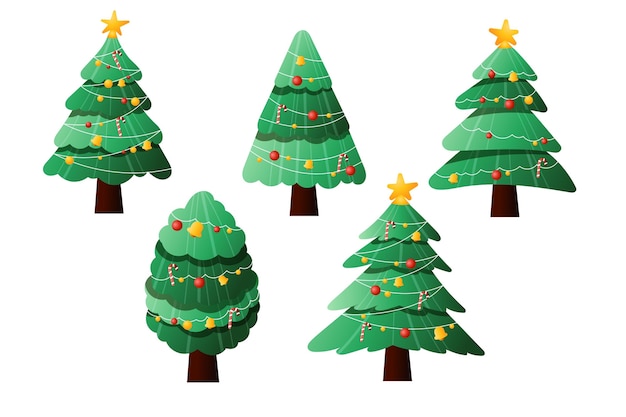 Gradient christmas trees collection