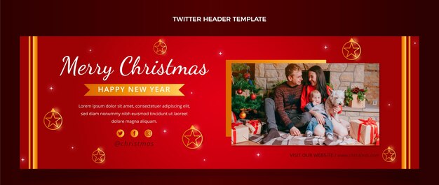 Gradient christmas twitter cover template