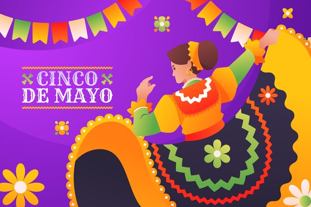 Gradient cinco de mayo background