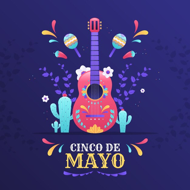 Gradient cinco de mayo illustration