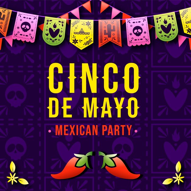 Gradient cinco de mayo illustration