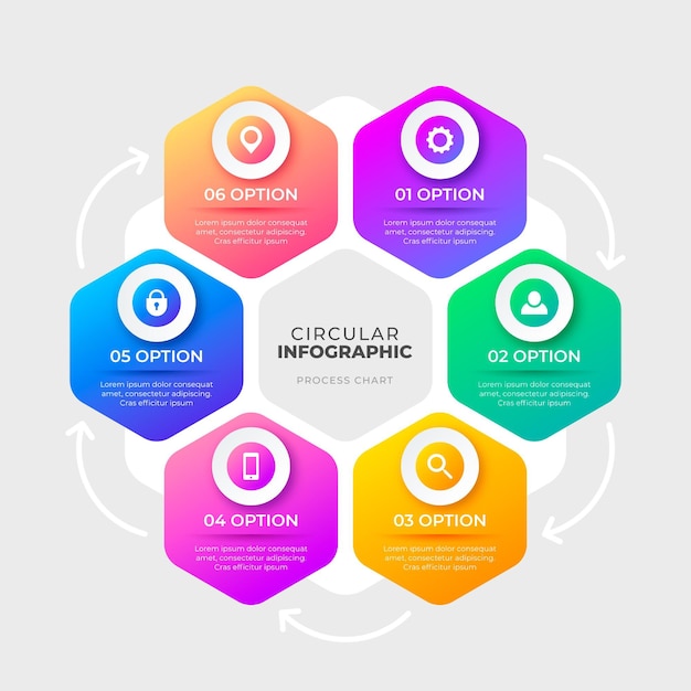 Gradient circular diagram infographic