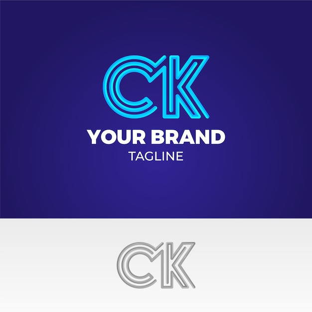 Free vector gradient ck or kc logo template