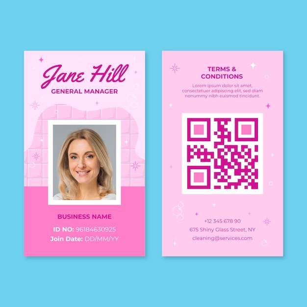 Gradient cleaning services business id card template