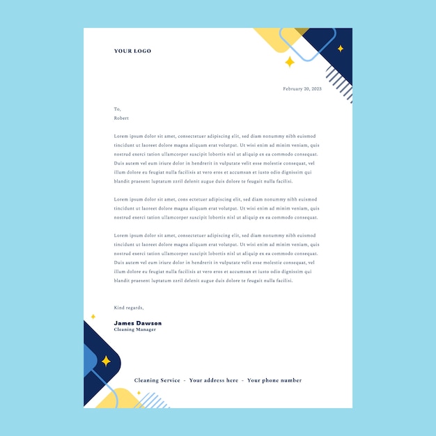 Gradient cleaning services letterhead template