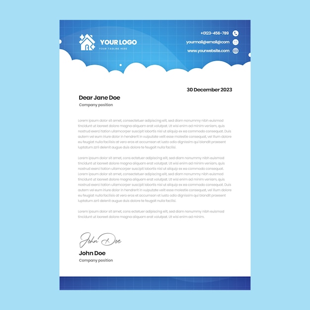 Gradient cleaning services letterhead