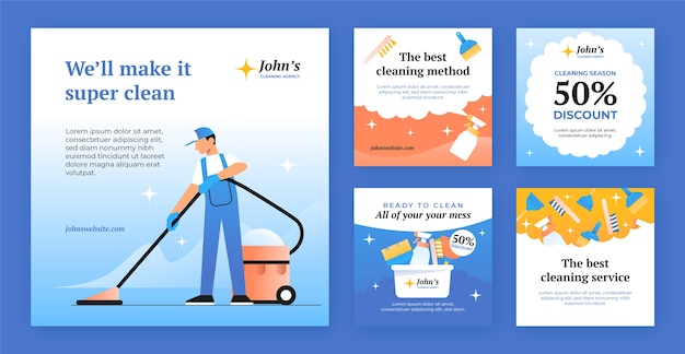 Free Vector gradient cleaning services template design