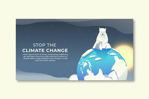 Free Vector gradient climate change social media post template