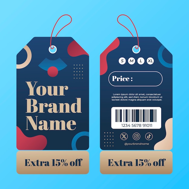 Gradient clothing tag template