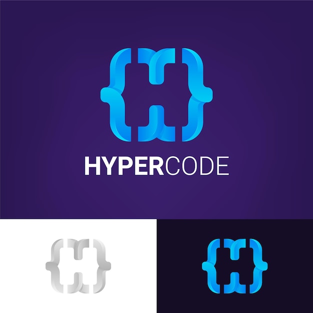 Gradient code logo hypercode