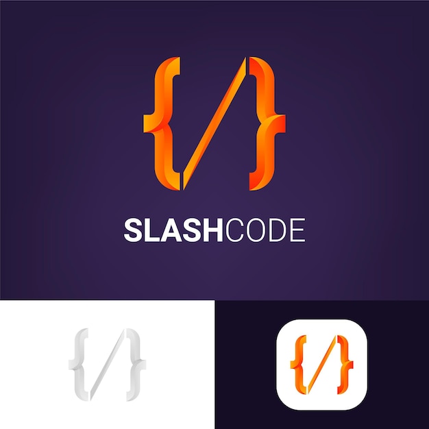 Gradient code logo slashcode