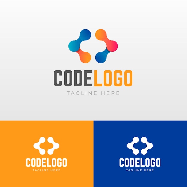 Gradient code logo with slogan