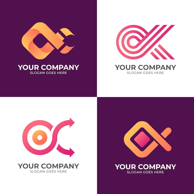 Gradient colored alpha logos