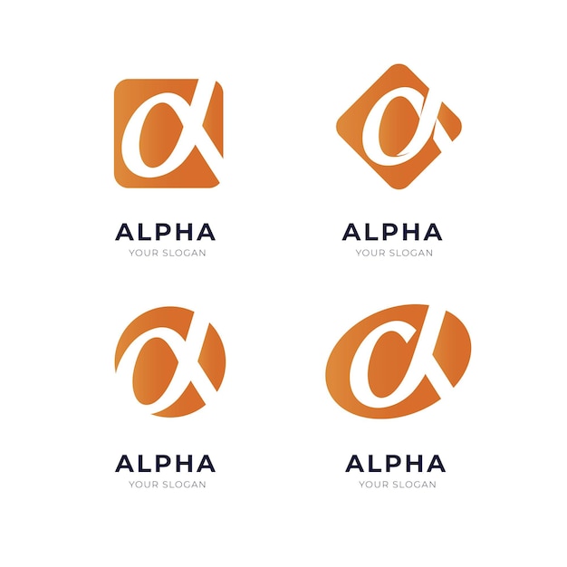 Gradient colored alpha logos