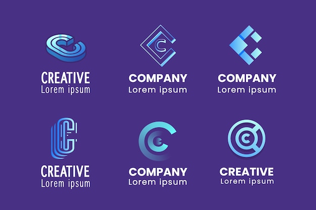 Gradient colored c logo collection