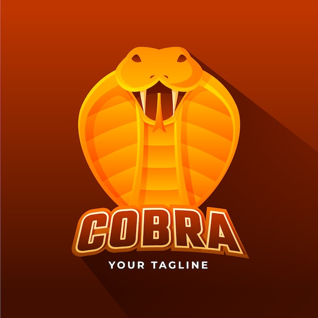 Free vector gradient colored cobra logo template