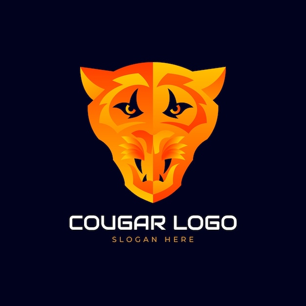 Free Vector gradient colored cougar logo template