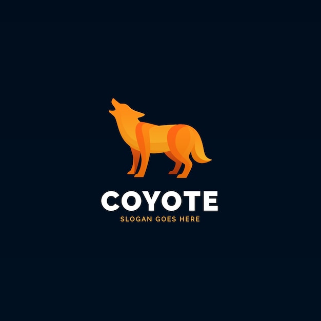 Free Vector gradient colored coyote logo template