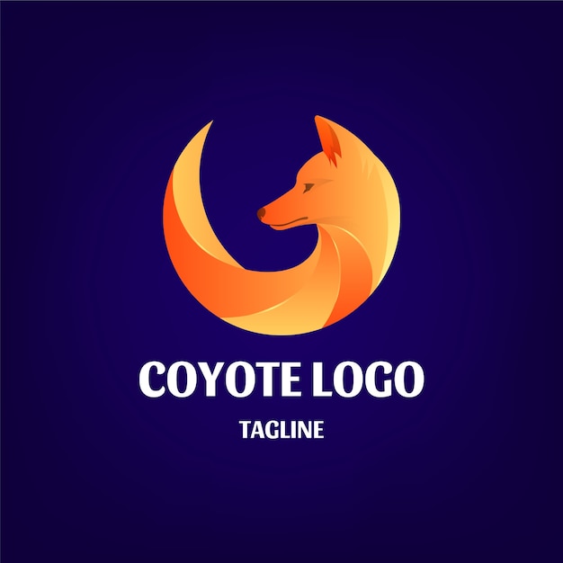 Gradient colored coyote logo template