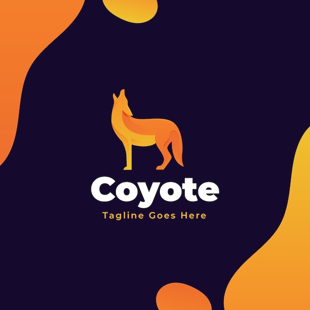 Gradient colored coyote logo template