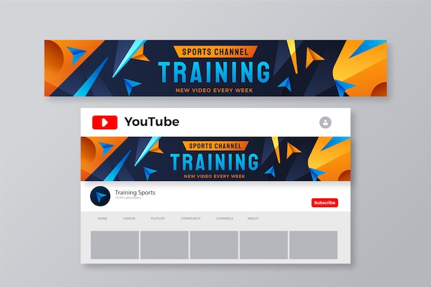 Gradient colored creative youtube banner