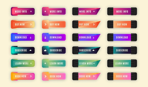 Gradient colored cta button collection