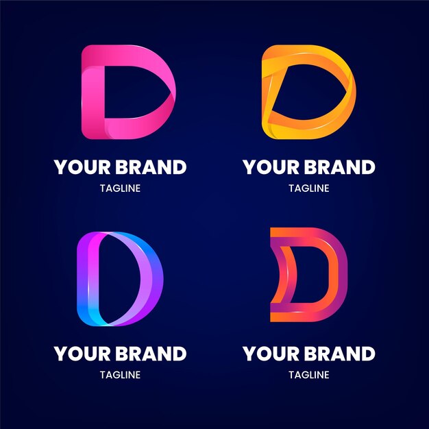 Gradient colored d logo collection