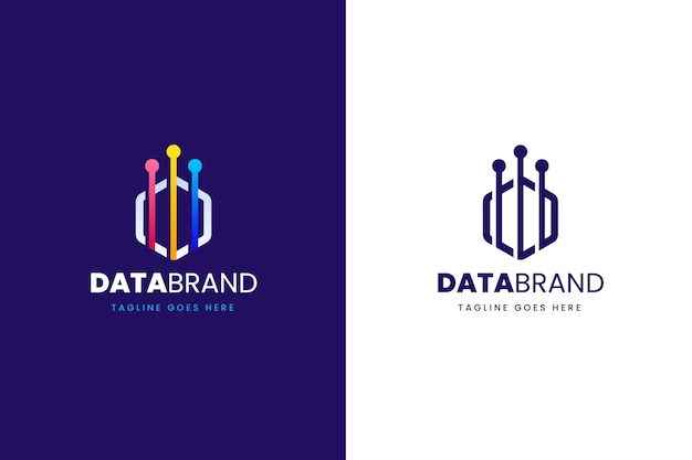 Free Vector gradient colored data logo template