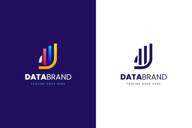 Free Vector gradient colored data logo template