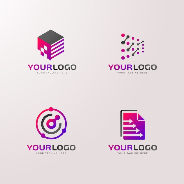 Gradient colored data logo template