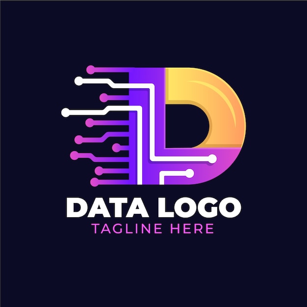 Free vector gradient colored data logo template