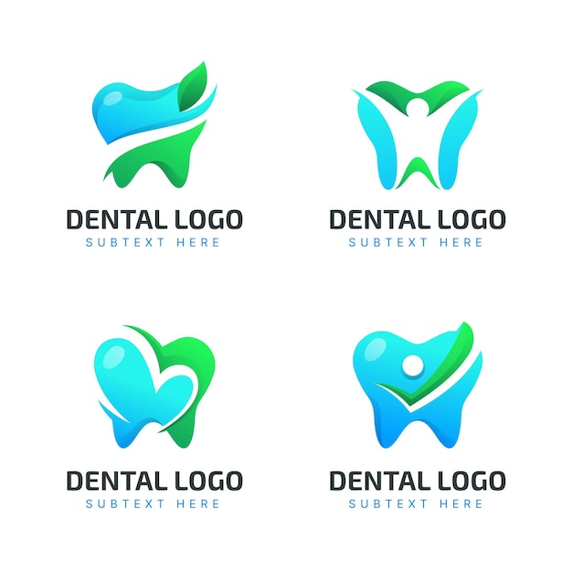 Gradient colored dental logos