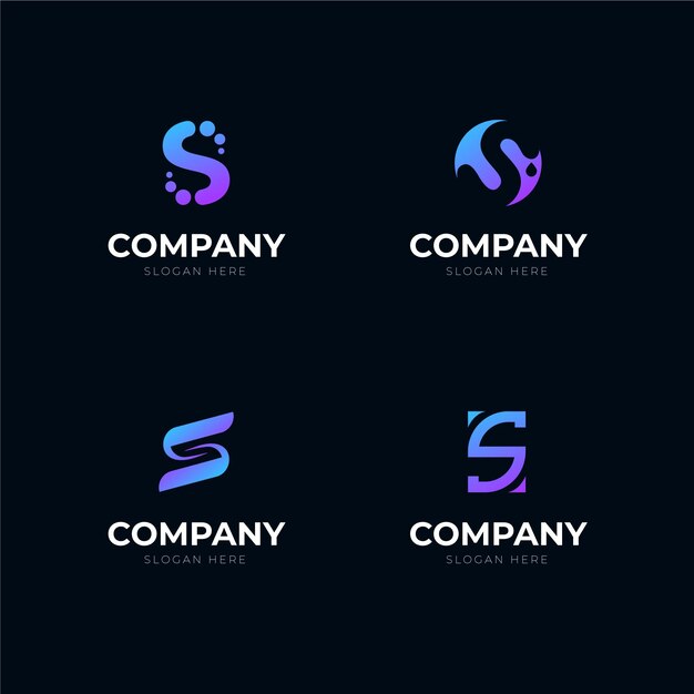 Gradient colored design s logos pack