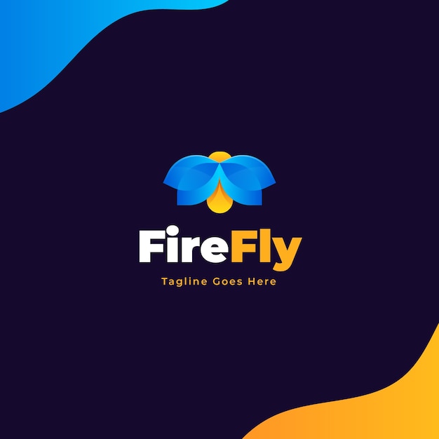 Free Vector gradient colored firefly logo template