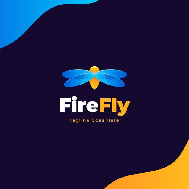 Gradient colored firefly logo template