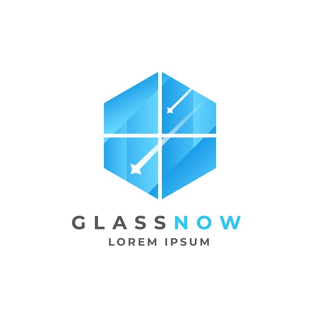 Free Vector gradient colored glass logo template