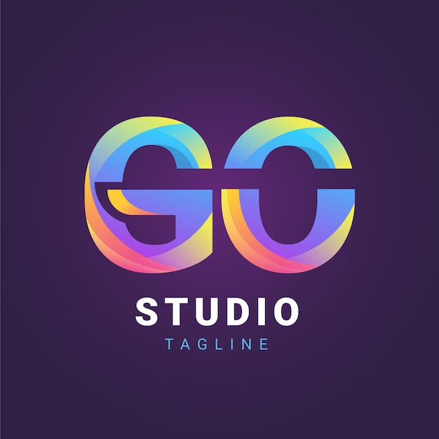 Free Vector gradient colored go logo template