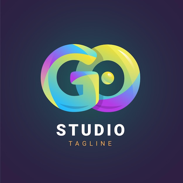 Free Vector gradient colored go logo template