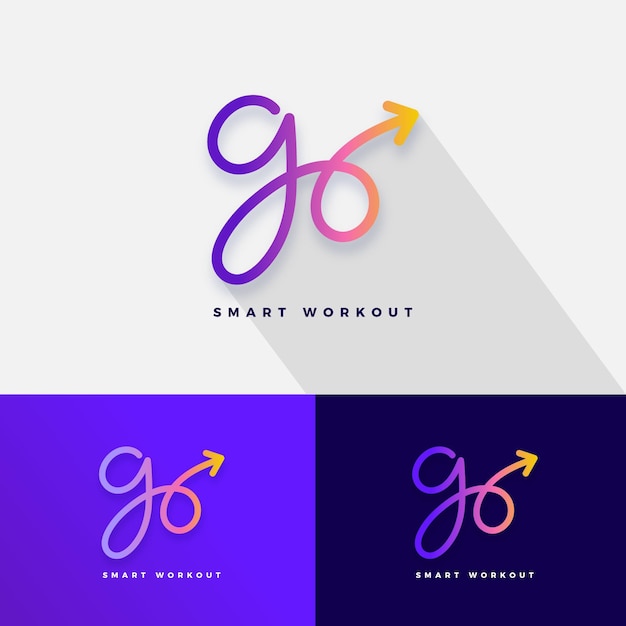 Free vector gradient colored go logo template