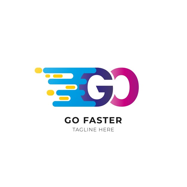 Gradient colored go logo template