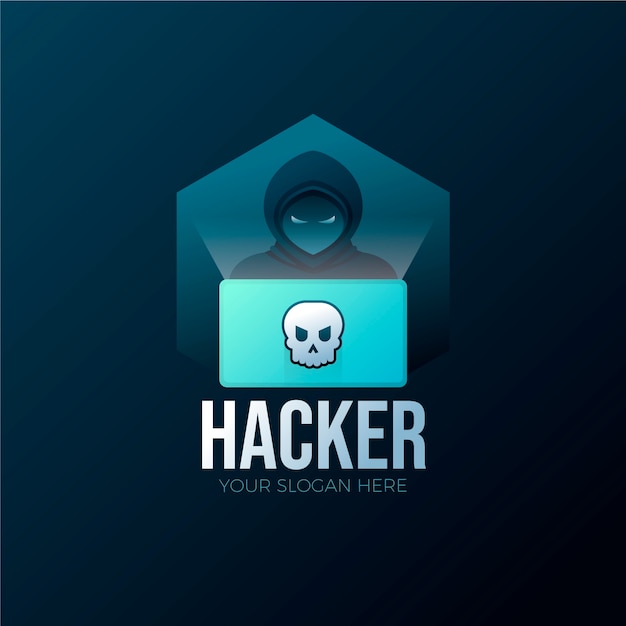 Free Vector gradient colored hacker logo template