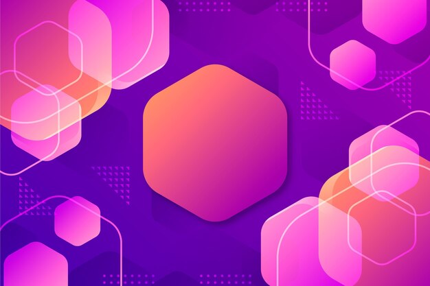 Gradient colored hexagonal background