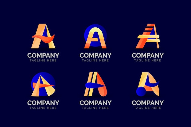 Gradient colored a logo templates