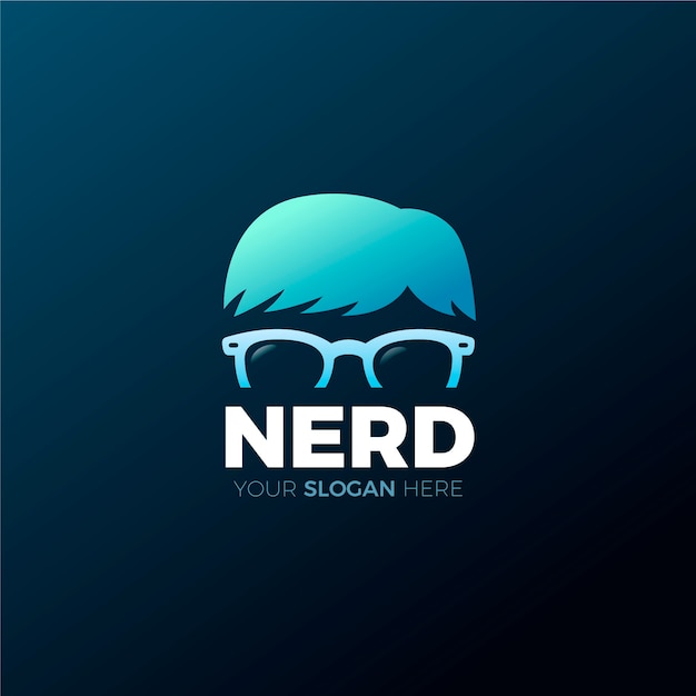 Gradient colored nerd logo template