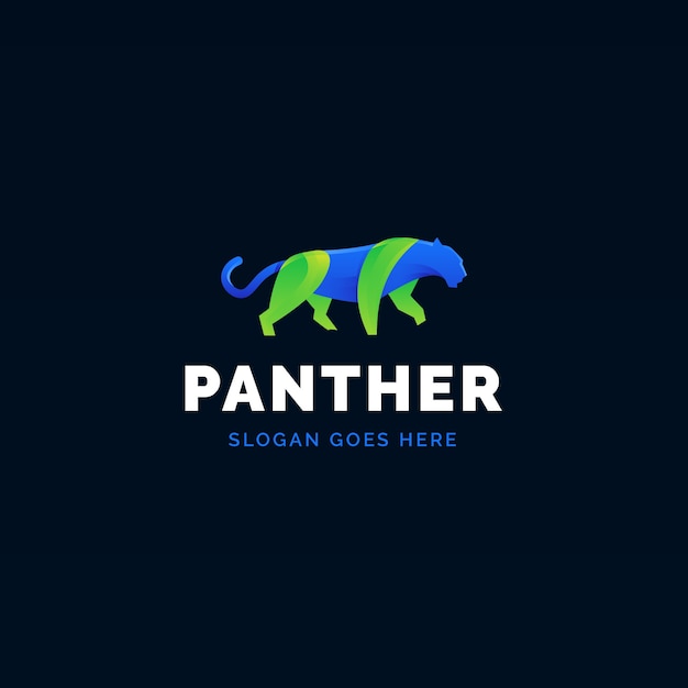 Gradient colored panther logo template