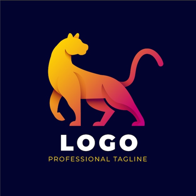 Free Vector gradient colored panther logo template